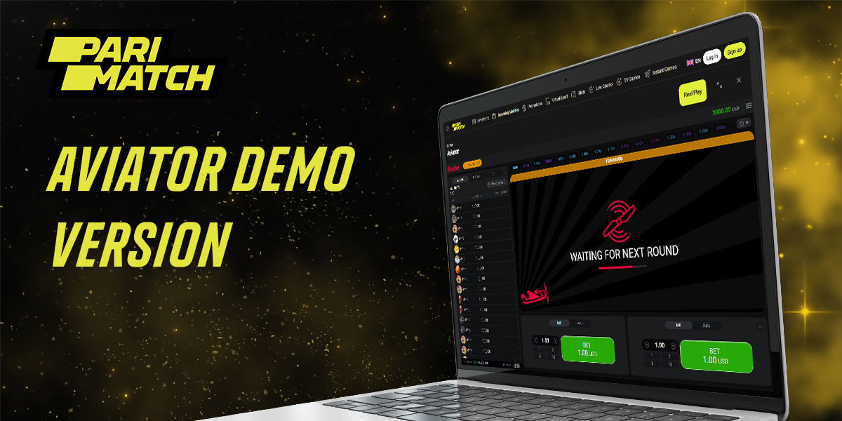 Demo version of the Aviator game at Parimatch online casino site 
